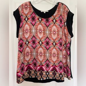 Daniel Rainn | Cap Sleeve Scoop Neck Casual Top | Sz L